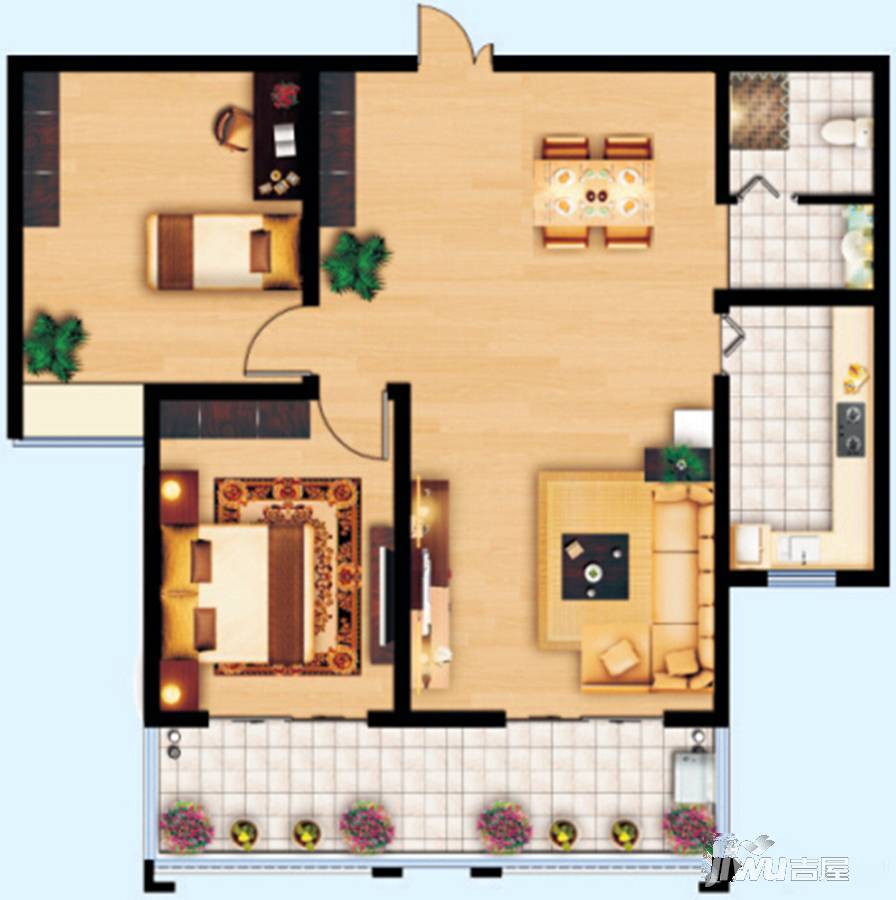 恒丰花园普通住宅111.5㎡户型图