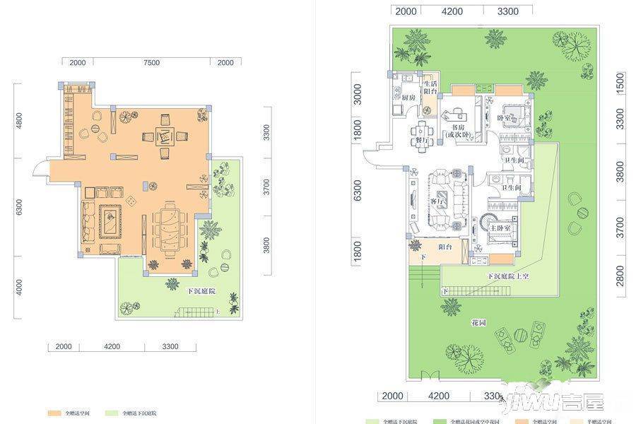 金牛国际社区3室2厅2卫123㎡户型图