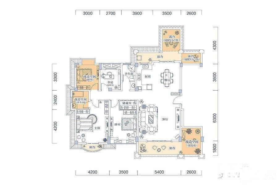 金牛国际社区4室2厅2卫193㎡户型图