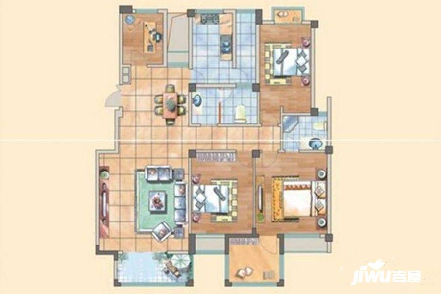 新都华城4室2厅2卫164.1㎡户型图