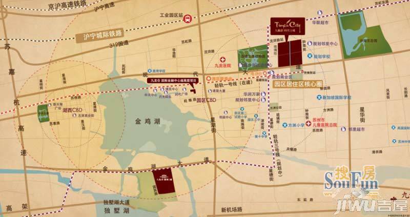 九龙仓时代上城位置交通图图片