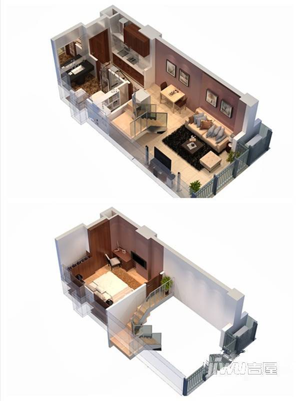 蓝天广场1室2厅1卫60㎡户型图