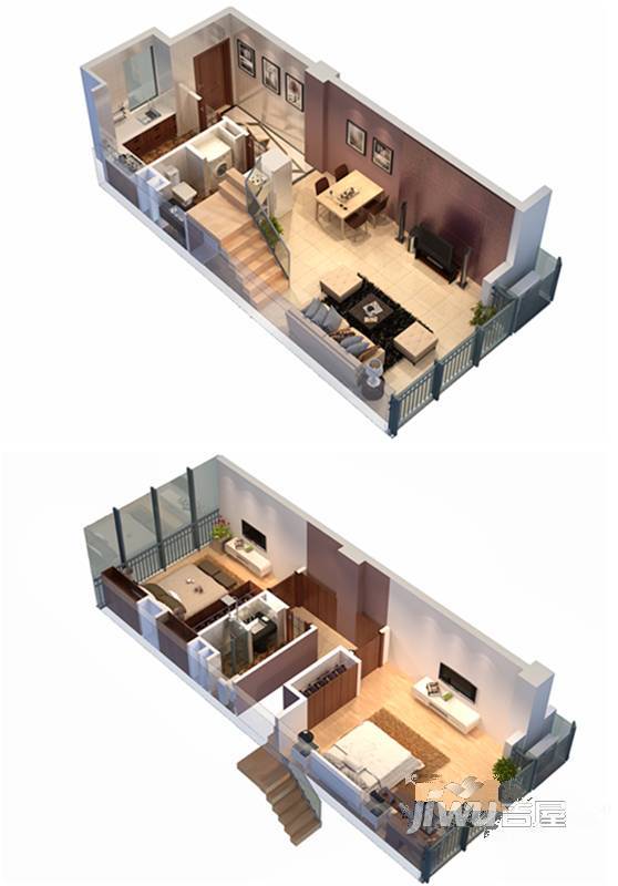 蓝天广场2室2厅2卫70㎡户型图