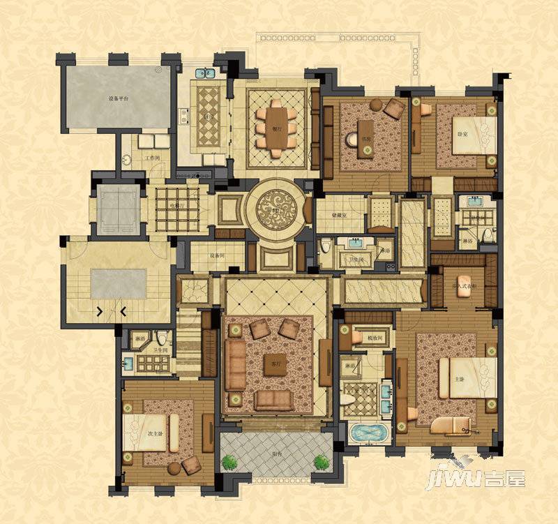 绿城苏州御园4室2厅4卫309㎡户型图