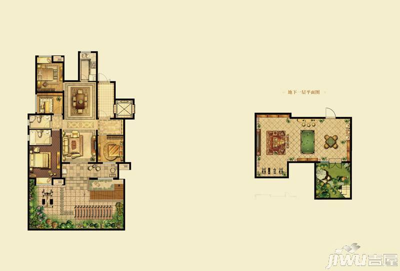 新城石湖公馆4室2厅2卫140㎡户型图