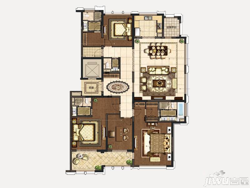 石湖天玺4室2厅4卫233㎡户型图