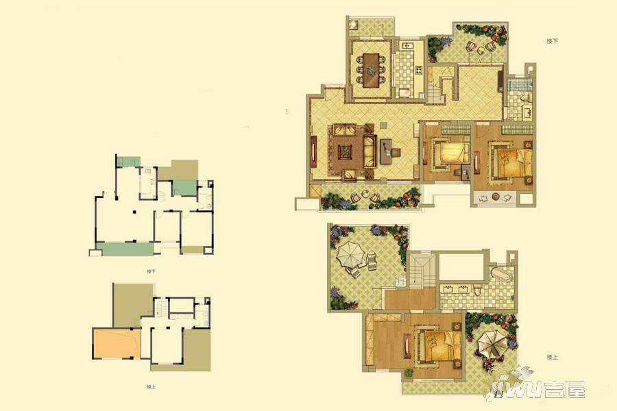 招商雍和苑4室2厅1卫167㎡户型图