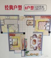 润丰商业广场金领公寓2室2厅1卫100㎡户型图