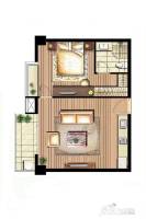 汇豪·狮山路58号1室1厅1卫65㎡户型图
