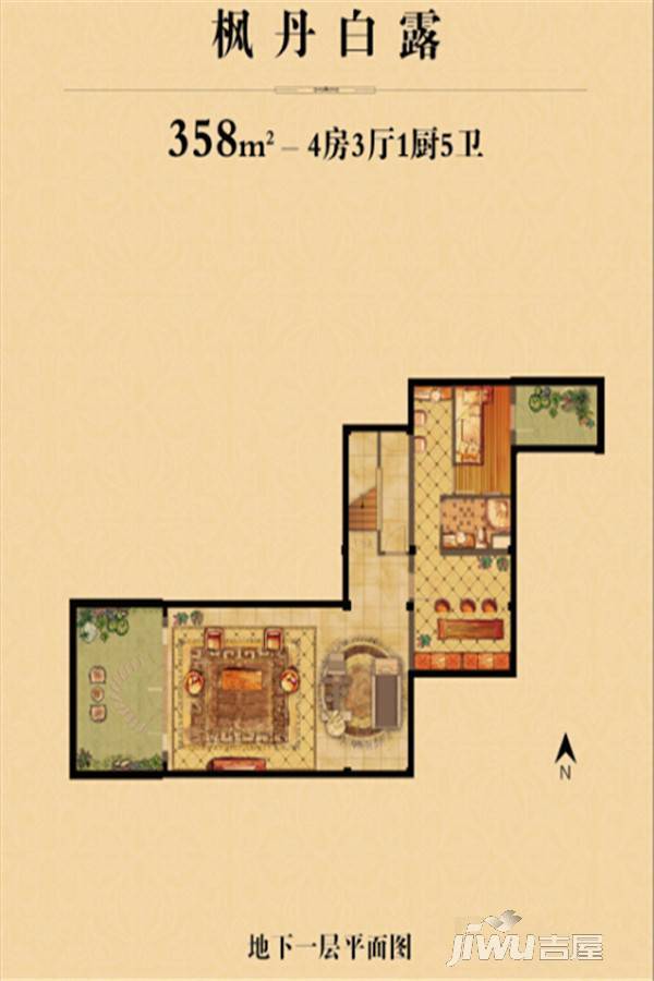 绿地海珀宫爵4室3厅5卫358㎡户型图