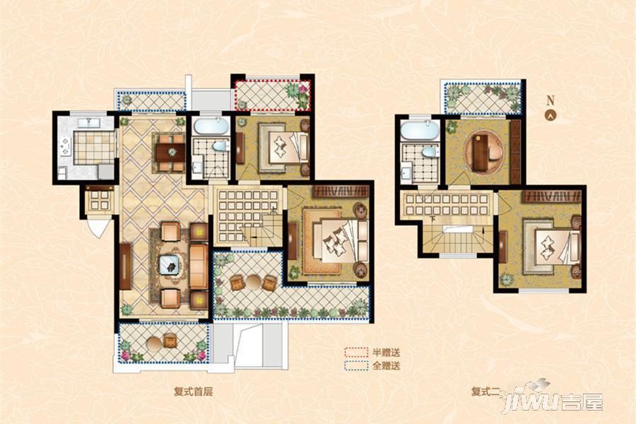 隆胜兰郡4室2厅2卫135㎡户型图