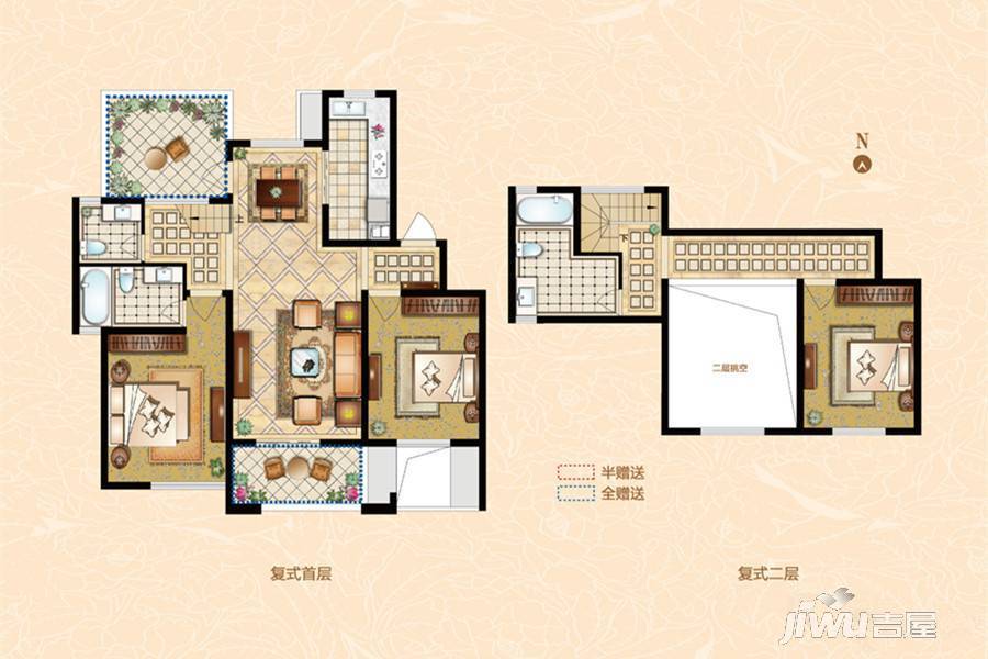 隆胜兰郡3室2厅3卫140㎡户型图