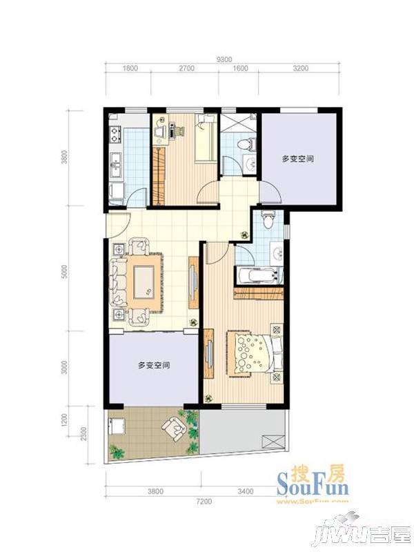 陽光100國際新城c1戶型圖|陽光100國際新城2房2廳2衛戶型圖_陽光100