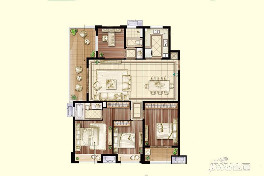 中海青公馆4室2厅2卫140㎡户型图