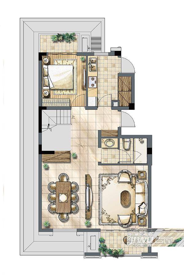 建发独墅湾3室2厅3卫140㎡户型图