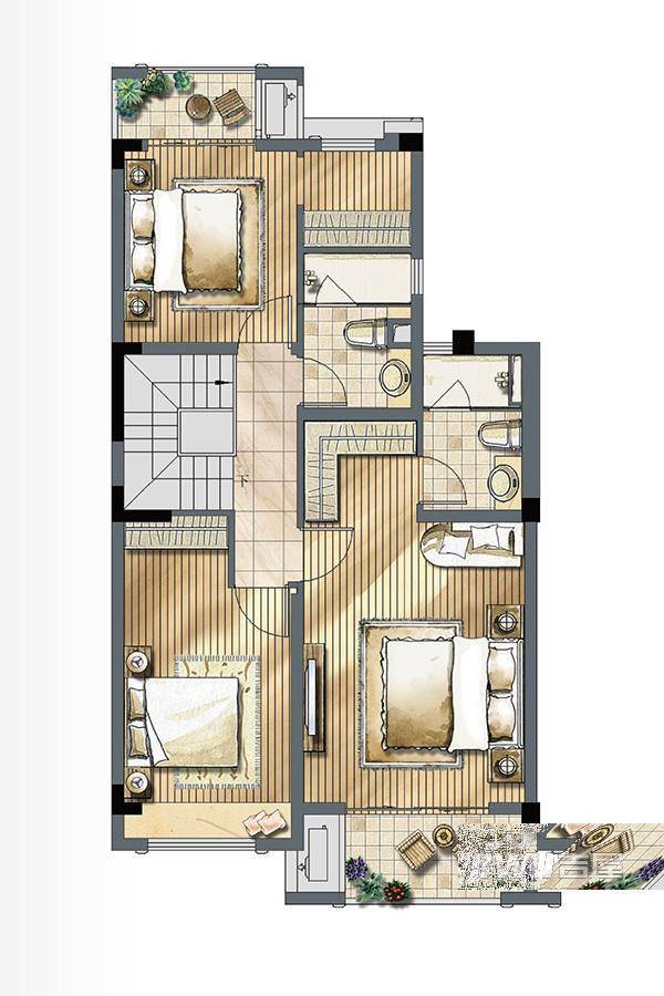 建发独墅湾4室2厅3卫190㎡户型图