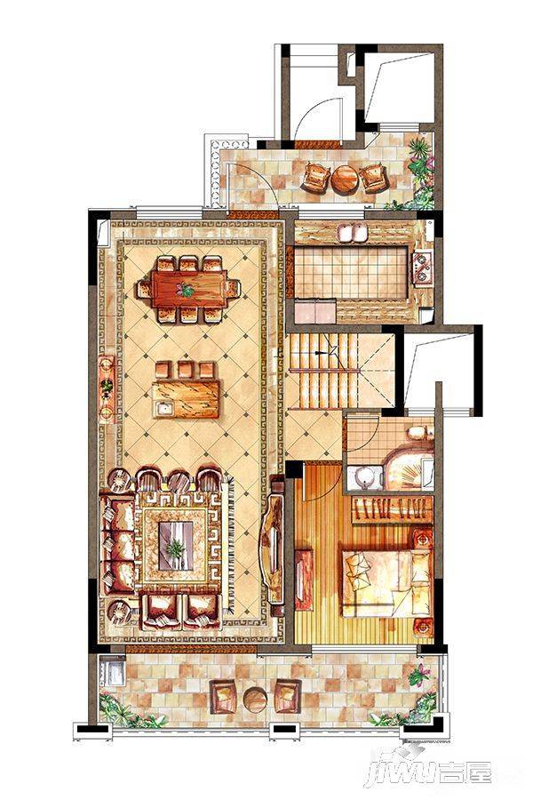 绿地太湖东岸花园3室2厅3卫154㎡户型图