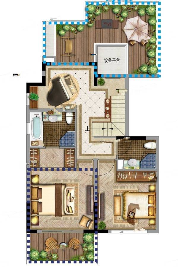 鲁能公馆4室2厅3卫149㎡户型图