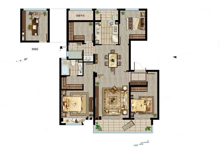 招商雍雅苑4室2厅2卫136㎡户型图