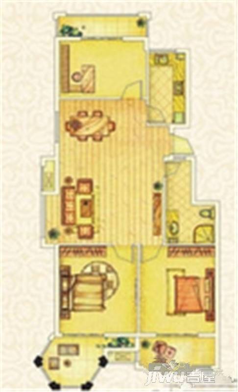 正东凯旋名门3室2厅1卫103㎡户型图