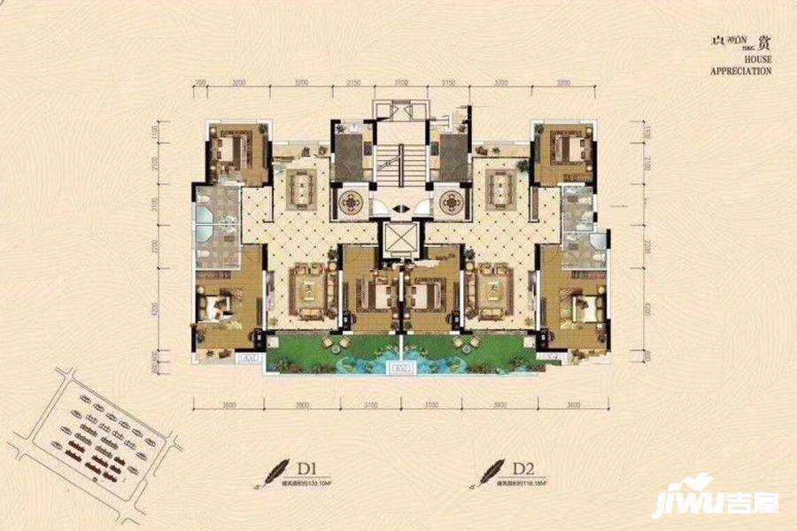 振兴城时光小镇3室2厅1卫120㎡户型图