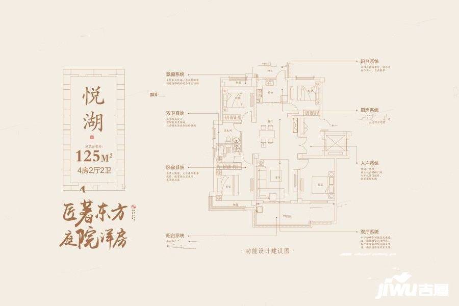 万瑞天悦南湖4室2厅2卫125㎡户型图