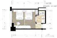 兴泰创富城1室1厅1卫37.2㎡户型图
