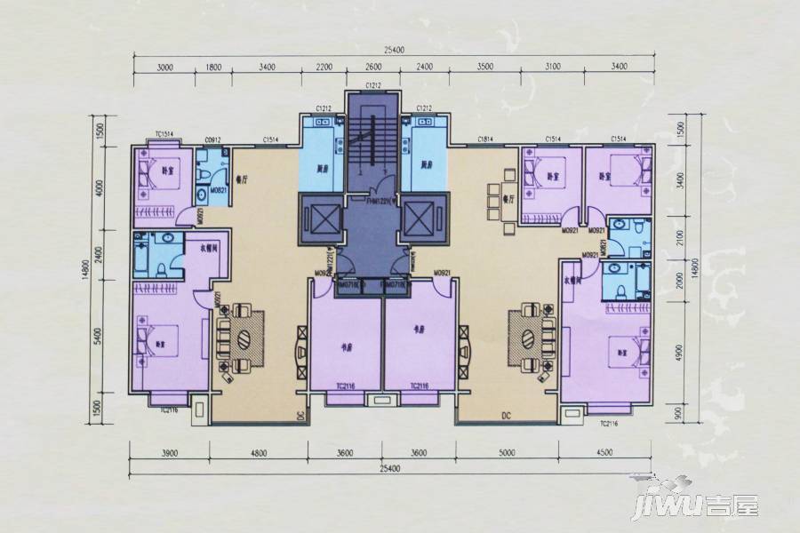 古邑人家3室2厅2卫162㎡户型图