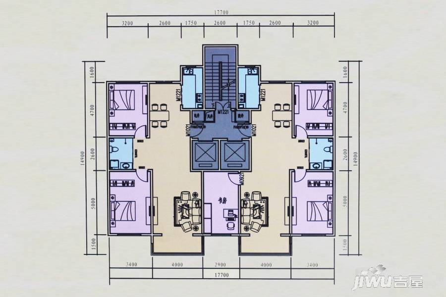 古邑人家2室2厅1卫113㎡户型图