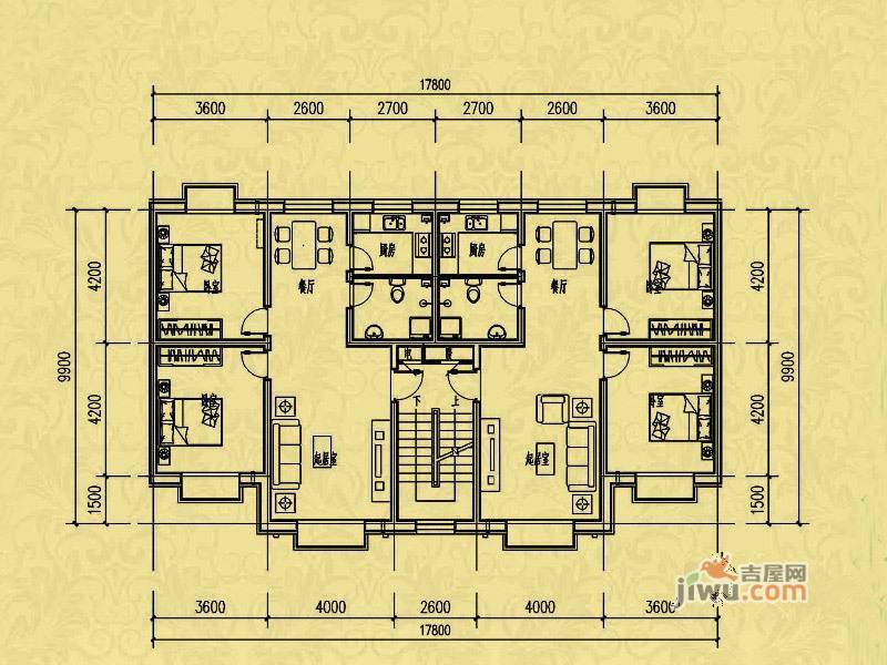 惠民新城2室0厅2卫89.7㎡户型图