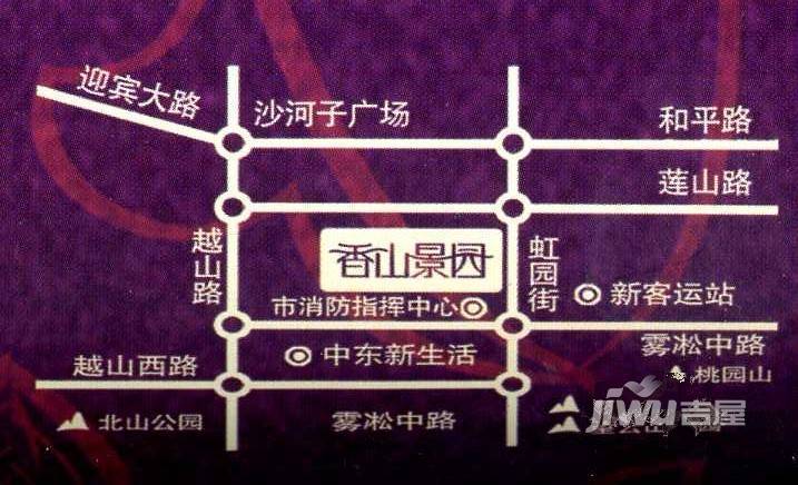 香山景园位置交通图1