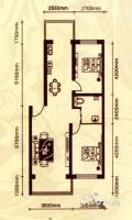 名华世纪家园2室2厅1卫86㎡户型图