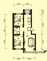江岸龙苑2室2厅1卫96㎡户型图