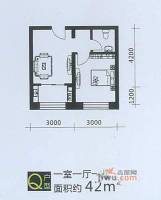 盈胜70801室1厅1卫42㎡户型图