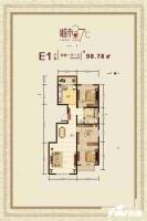 城市37度2室1厅1卫98.8㎡户型图