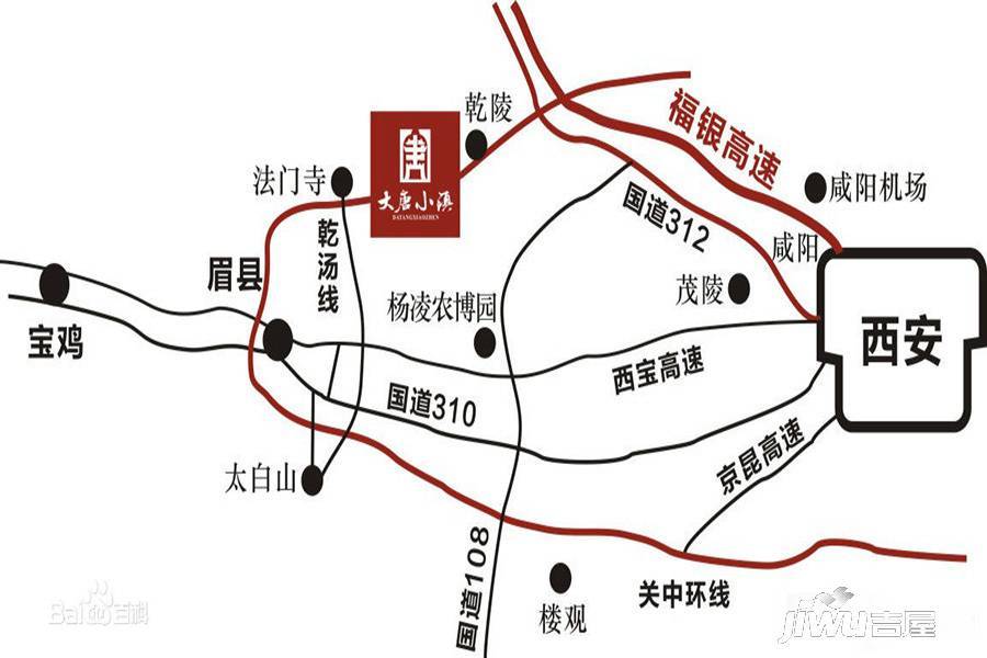 大唐丝绸之路风情小镇位置交通图