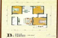 裕塬·城市人家3室2厅2卫129.3㎡户型图