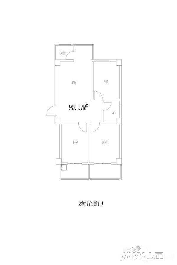 皇家商城2室1厅1卫95.6㎡户型图