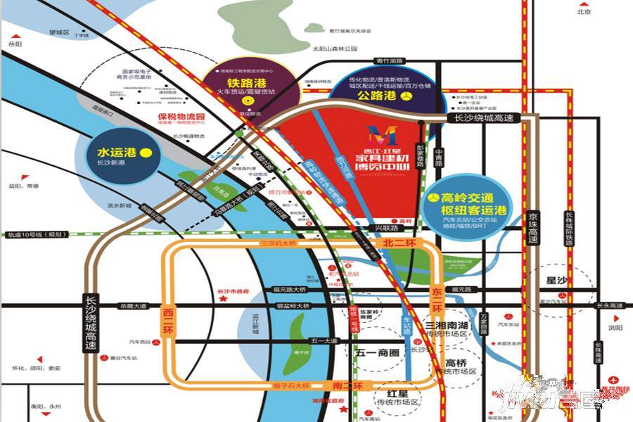 香江红星家具建材博览中心位置交通图