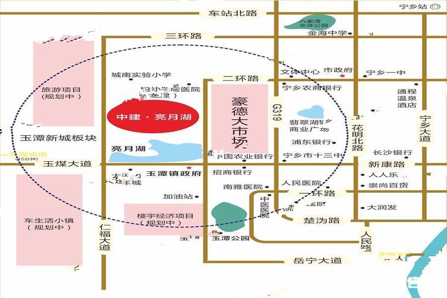 中建亮月湖位置交通图图片