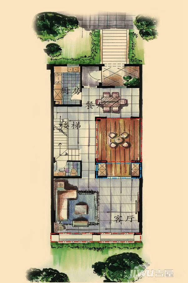 北纬28度6室3厅5卫291.1㎡户型图