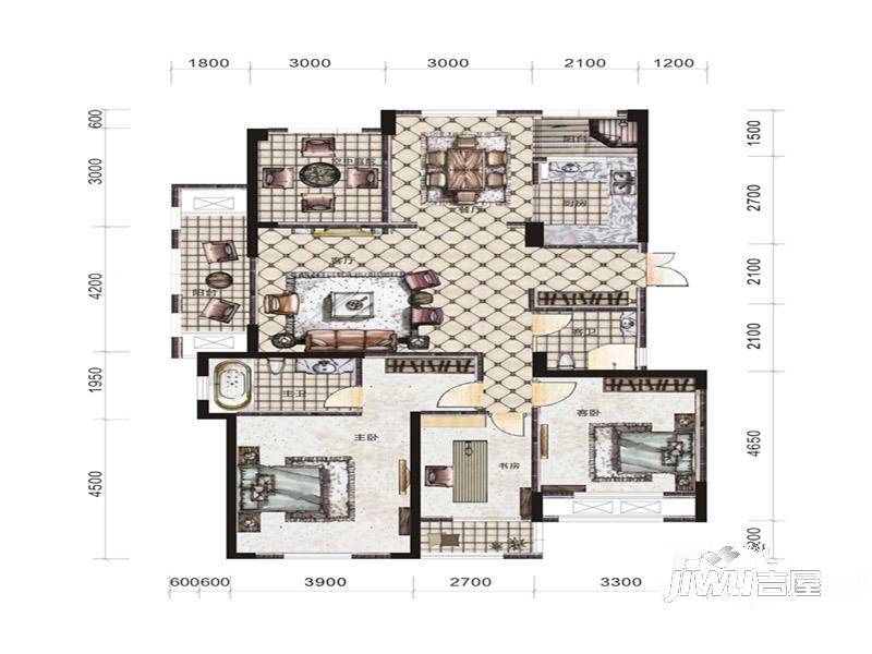 兴旺正佳广场4室2厅2卫149.8㎡户型图