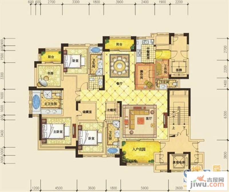 长沙奥林匹克花园3室2厅4卫248㎡户型图