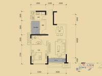 保利香槟国际2室1厅1卫76.8㎡户型图