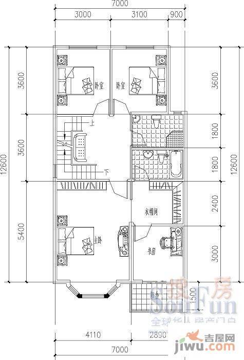 山水英伦庄园4室1厅2卫户型图