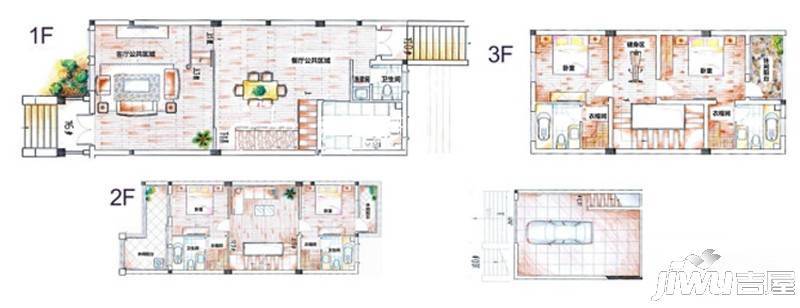 九龙领仕汇3室2厅4卫240.2㎡户型图