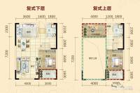 宁华星湖湾2室2厅2卫121.3㎡户型图