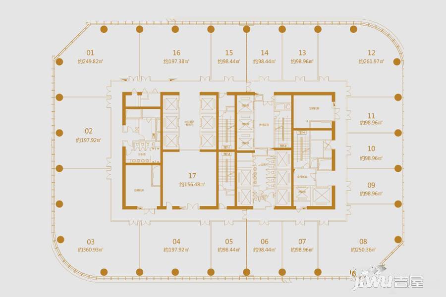 华远国际中心普通住宅2480㎡户型图