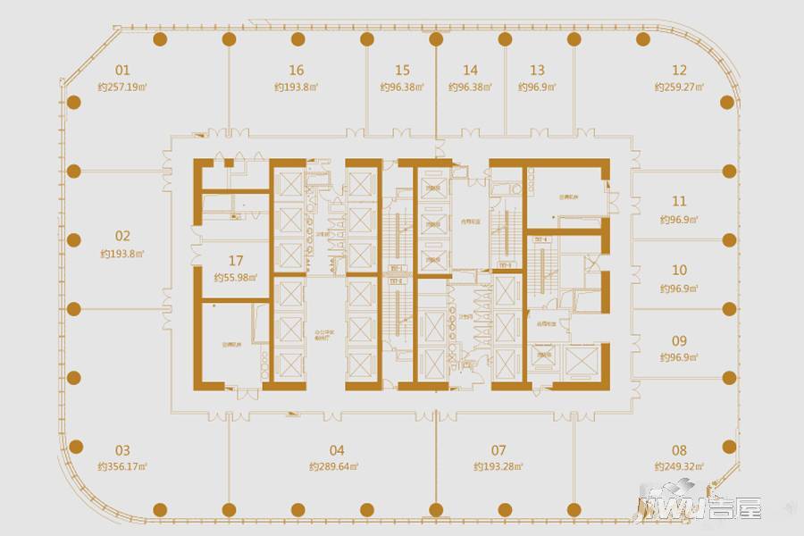 华远国际中心普通住宅2480㎡户型图