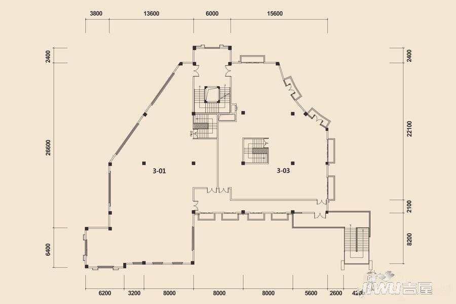 富兴旺角1室1厅1卫530.9㎡户型图